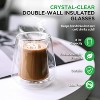 NutriChef 2 Pcs. Double-Wall Insulated Glasses - Clear Glass Cups, 8 Ounces Each - 3 of 4