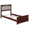 Atlantic Furniture Mission Twin Extra Long Traditional Bed with Matching Footboard and Turbo Charger in Walnut - image 3 of 4