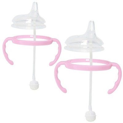 3-in-1 Straw Sippy Cup Conversion Kit for Comotomo Baby Bottles, 5 oz and 8 oz, Pink