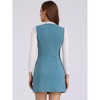 INSPIRE CHIC Women's Corduroy Button Down Scoop Neck Pockets Casual Pinafore Overall Dress - 3 of 4
