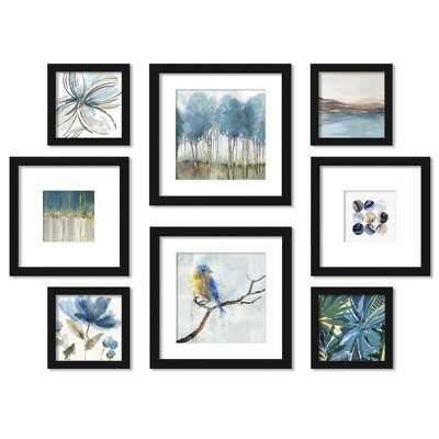 (Set of 8) Americanflat Blue Horizon Framed Gallery Wall Art Set