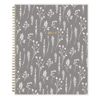 Blue Sky 2024 Everygirl Planner Weekly/Monthly 11"x8.5" Pressed Floral Frosted Wirebound
