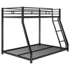 CAVINAS Twin over Full Bunk Bed Modern Metal Bed Frame with Inclined Ladder, Guardrail for Bedroom - 3 of 4