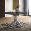 Roundhill Furniture Iris Dining Set, Round Pedestal Table with 4 Chairs, Weathered White and Gray, 5-Piece - 2 of 4
