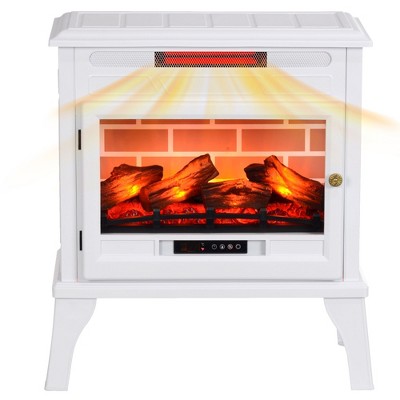 NicBex 24 Inch Electric Fireplace Small Freestanding Heater Fireplace with 3D Realistic Flame Effect and Overheat Protection