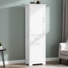 68" Tall Bathroom Storage Cabinet Wooden Floor Cabinet with 2 Different Size Drawers Freestanding Cupboard,Adjustable Shelf - Leovsnove - 2 of 4