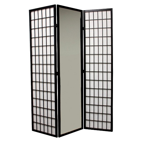 3 Panel Room Divider Black Ore International