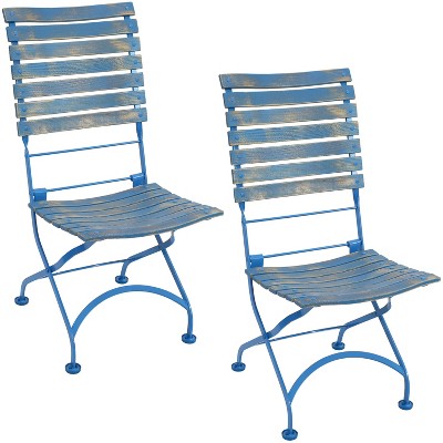 Sunnydaze Indoor/Outdoor Patio or Dining Cafe Couleur Chestnut Wooden Folding Bistro Chair