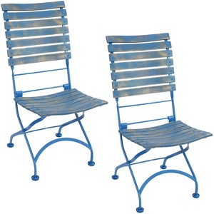 Sunnydaze Indoor/Outdoor Patio or Dining Cafe Couleur Chestnut Wooden Folding Bistro Chair - 1 of 4