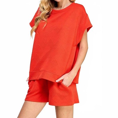 Women's Textured Short Sleeve Top - SEE AND BE SEEN