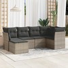 vidaXL 6 Piece Patio Sofa Set with Cushions - Gray Without Table - 2 of 4