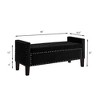 48"L Velvet Storage Bench, End Of Bed Upholstered Tufted Button Storage Bench With Nails Trim, Storage Velvet Rectangular Bed Bench - 4 of 4