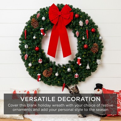 36" Pre-Lit Artificial Fir Christmas Wreath with LED Lights