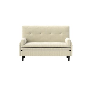 2-Seater Velvet Sleeper Sofa with Recliner, Adjustable Backrest and Foam Cushions for Living Room - 1 of 4