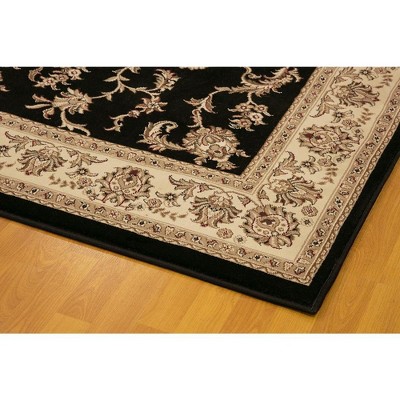 Legacy Black and Beige Rectangular Synthetic Rug