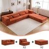 Convertible Modular 4-Seater Floor U-Shaped Sectional Sofas Bed with 2 Ottomans and No Assembly Required - 4 of 4