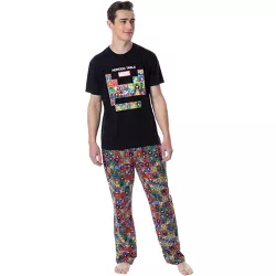 Marvel Comics Mens' Character Periodic Table Classic Sleep Pajama Set Multicolored