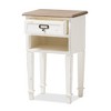 Dauphine Provincial Oak Nightstand with Storage Shelf - Baxton Studio: Mindi-Wood Top, Metal Handle - 2 of 4