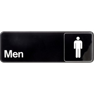 Hillman English Black Men Restroom Sign 3 in. H X 9 in. W - Case of 6 - 1 of 1