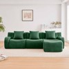 Aukfa Modular Teddy Fabric Sofa,Convertible Modular Sectional Sofa Set , 3-Seats with 1/2/3 Ottoman Soft Boneless Design for Living Room - 3 of 4