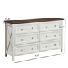 FONTOI Dressers, Tall Dressers with Wood Top and 6 Drawers, Dressers Organizer for Bedroom Entryway Hallway, White, 54"*31.5"*15.8" - 2 of 4