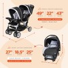 Baby Trend Sit N Stand Compact Easy Fold Double Stroller with 2 Baby Infant Car Seat Carriers and Cozy Cover - image 2 of 4