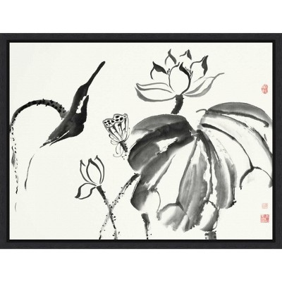 Amanti Art Lotus Study I by Nan Rae Canvas Wall Art Print Framed 24 x 18-in.