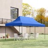 Outsunny 10' x 20' Heavy Duty Pop Up Canopy Tent with 3-Level Adjustable Height, Wheeled Roller Bag, UV Fighting Roof - 2 of 4