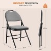 4 Pack Fabric Padded Folding Chairs, Commercial Metal Folding Chair with Padded Back, 350 Lbs Weight Capacity Comfortable Foldable Chair for Indoor - 3 of 4