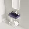 Bathroom Floor Cabinet,Bathroom Vanity With Ceramic Basin And Open Metal Leg And Storage Shelf,Freestanding Bathroom Furniture-Cuddlewood - 2 of 4