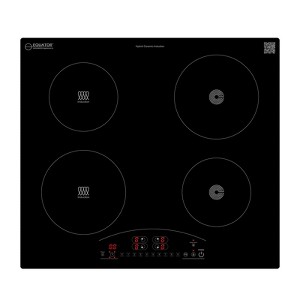 Equator 24" Electric Hybrid CERAMIC-INDUCTION 4 Burner Cooktop 9 Power 220V - 1 of 1