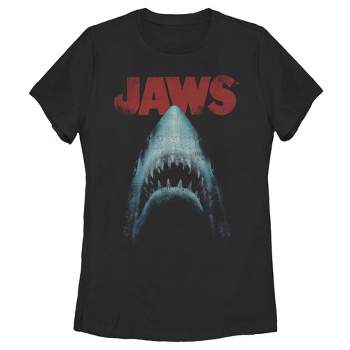 Women's Jaws Shark Teeth Poster T-shirt - Black - Large : Target