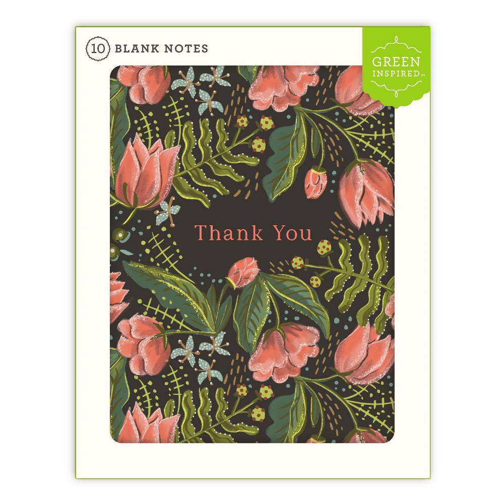 Photos - Envelope / Postcard 10ct Thank You Cards Floral Pattern