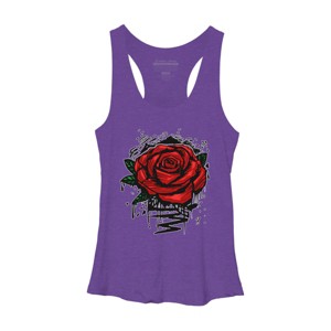 Women's Design By Humans Rugged Rose By Adamzworld Racerback Tank Top - 1 of 3