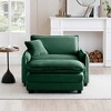 Corduroy Single Sofa with Footstool and Pillow, Deep Seat Lounge Chair for Living Room, Bedroom, Club - 3 of 4