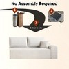 MAYEERTY Sofa White - Corduroy, Compact Seat, No Assembly, for Living Room/Bedroom - 3 of 4