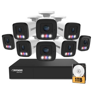 Defender AI POWERED Sentinel 4K Ultra HD Wired 8 Channel PoE NVR Security System, 1TB HDD & 8 Metal Cameras - 1 of 4