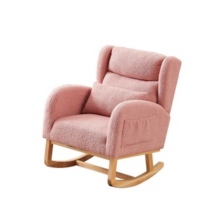 NicBex Polyester Fabric Glider Rocking Chair,Upholstered Nursery Rocking Chairs with High Backrest,Cozy Rocking Chair,Nursing Chair for Bedroom - 1 of 4
