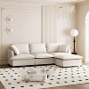 Chenille Sectional Sofa with Ottoman, L-Shaped Cloud Couch Set, Modular Upholstered Furniture, Beige - 2 of 4