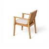 MOEPISY Set of 2 Patio Dining Chair, Sturdy Acacia Wood, Comfortable Waterproof Seating, 400 lbs Capacity, Natural Color Frame - 3 of 4