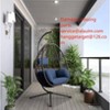 ALAULM Egg Swing Chair Indoor Outdoor Patio Wicker Rattan Hanging Egg Chair with Stand, Hammock Swing with Cushioned Headrest, 350LB Capacity - 4 of 4