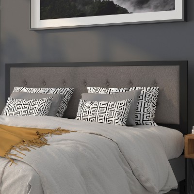Bristol Dark Gray Tufted Upholstered King Metal Headboard