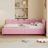 NicBex Twin Size Upholstered Daybed,Velvet Sofabed with 2 Drawers and Headboard for Bedroom,Living Room,Apartment,Pink - 4 of 4