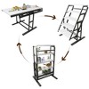 Vynxaria Convertible Solid Wood Table and Shelf with Metal Frame - 2 of 4