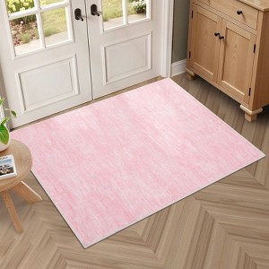 Washable rug. Modern solid-color, non-slip. Non-shedding, low-pile, foldable. Contemporary minimalist. For living/dining/bedrooms - 1 of 4