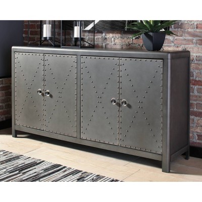 Rock Ridge 67.5" Black Transitional Office Cabinet with Adjustable Shelving