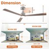 Parrot Uncle 52" Modern LED Ceiling Fan with Light and Remote 3 Blades - 4 of 4