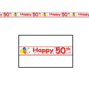 Beistle Happy Birthday Party Tape, Choose your Milestone Birthday, 3" x 20', (5/Pkg) - 1 of 1