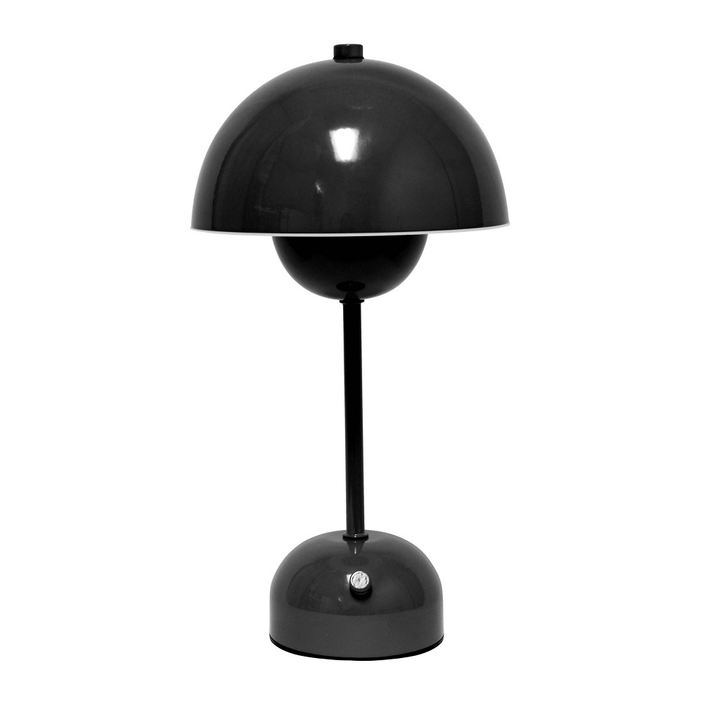 Simple Designs 11.8" Mushroom Magic Dimming (Includes LED Light Bulb) Touch Stick Lamp Portable and Rechargeable Black