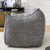 Chenille Lazy Sofa Chair with Foam Filling and Armrests, Square Bean Bag for Reading and Gaming, Lightweight Indoor Seat-Baofuwish - 3 of 4